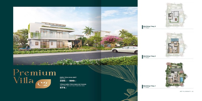 Phối cảnh thiết kế mẫu Biệt thự cao cấp The Maris Vũng Tàu có diện tích đất 350m2-500m2