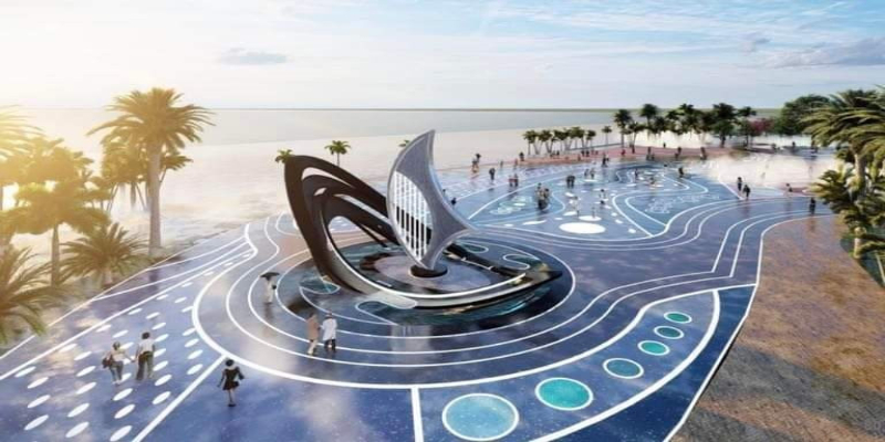 Biểu tượng checkin hiện đại trong không gian mở